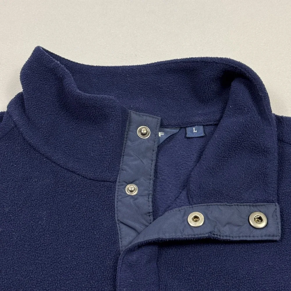 Ralph‎ Lauren Polo Golf Men's Fleece Sweater Snap Button Polyester Blue Large
